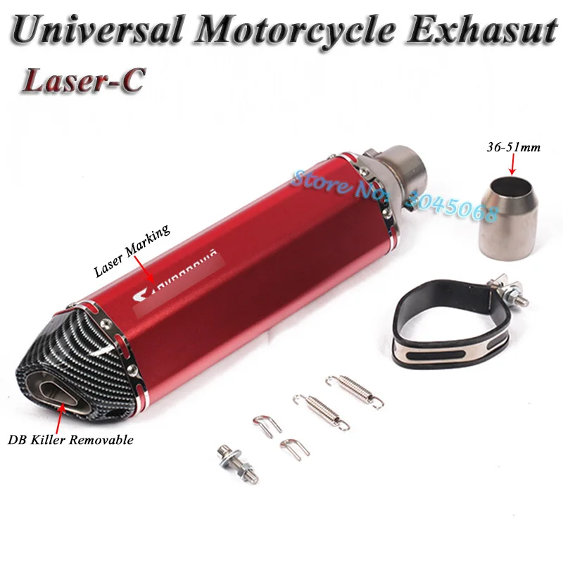 Tanie 470mm rury wydechowej motocykla ucieczka uniwersalny zmodyfikowany skuter tłumik DB zabójca tłumik do Z250 MT 03 ATV Dirt Bike Dirt bik