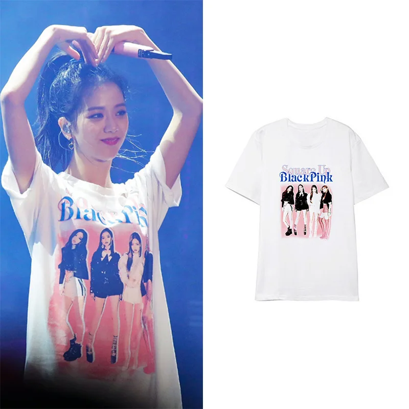 

Kpop BLACKPINK Tshirt Tee Shirt Femme Persona T Shirt Women 2019 New Style Clothes Rose Jisoo Merchandise