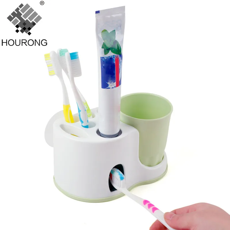 

Automatic Toothpaste Squeezer Toothbrush Holder Rack Organizer Creative Toothpaste Dispenser Wash Cup Set Bathroom Accessories