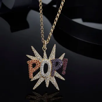 

MeiBaPJ 925 Sterling Silver Multicolor Zircon Charm Pop Pendant Necklace Yellow Gold Color Adjust Long Chain Women Jewel