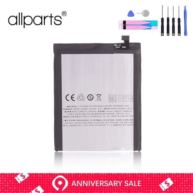 Оригинальный Батарея для Meizu M3 Note L681H L681Q L681M L681C BT61 4100 mAh полной Ёмкость