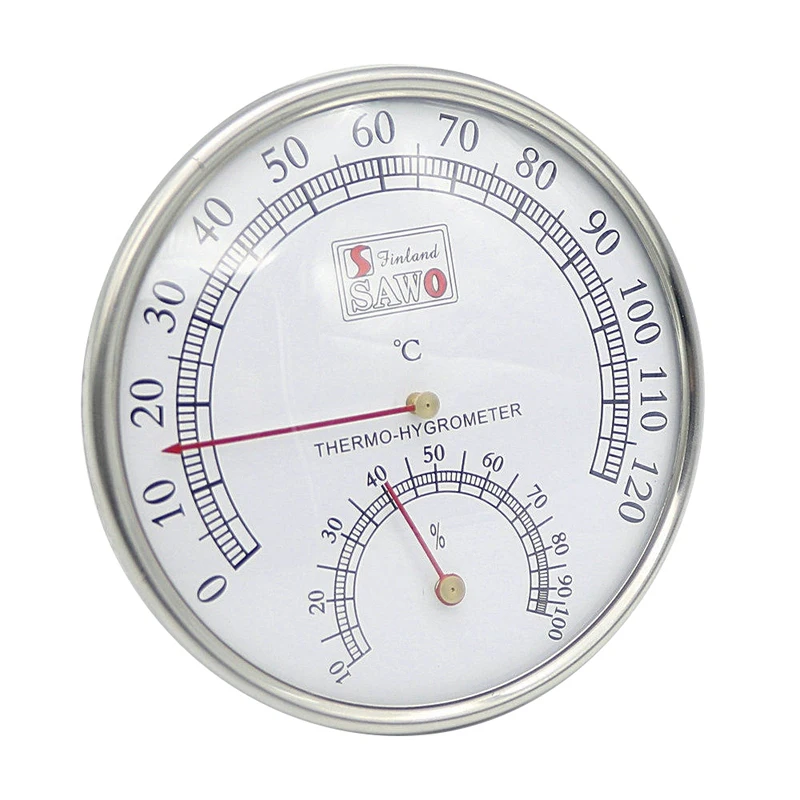 Термометр для сауны, металлический чехол, термометр для паровой сауны, гигрометр для ванны и сауны, для использования в помещении и на открытом воздухе - Цвет: White