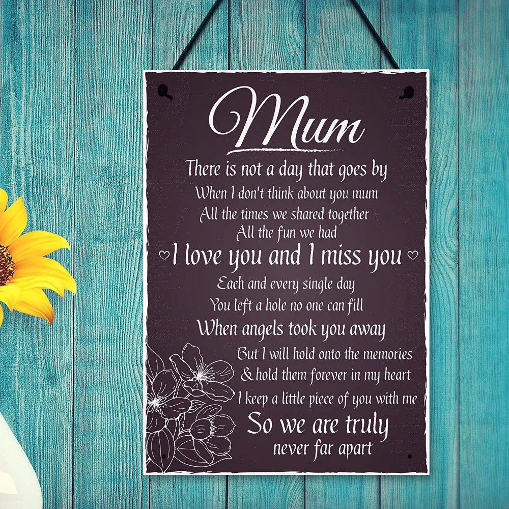 

Meijiafei Mum Memorial Plaques for Grave Tree Marker Cremation Outdoor Sign Memory Mothers Day 8.3"x 11.7"