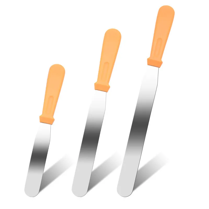  Ibaking 6 8 10 inch Cake Cream Spatulas Butter Scraper Straight Knife Stainless Steel Baking Cake D