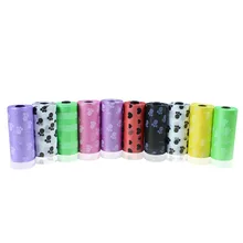 10 в рулоне биоразлагаемые, для домашних животных, собак для отходов, с лапками печатная упаковочная сорочка из пакеты для собак для кошек и собак