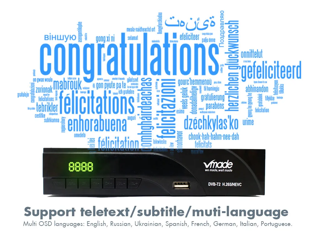  2019 New H265 DVB-T2 Digital Broadcasting Tv Box Dvb T2 Terrestrial Digital Tv Receiver With HDMI S