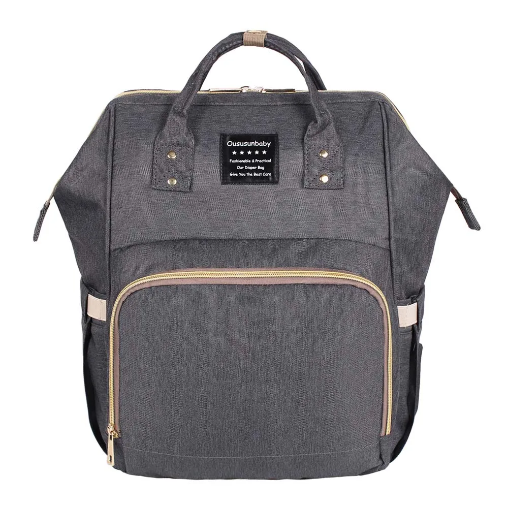 Модные сумки для подгузников с usb зарядкой, сумка для подгузников для беременных и детей, брендовая сумка для подгузников, большая емкость, дизайнерский рюкзак для путешествий, сумка для кормления - Цвет: General Gray