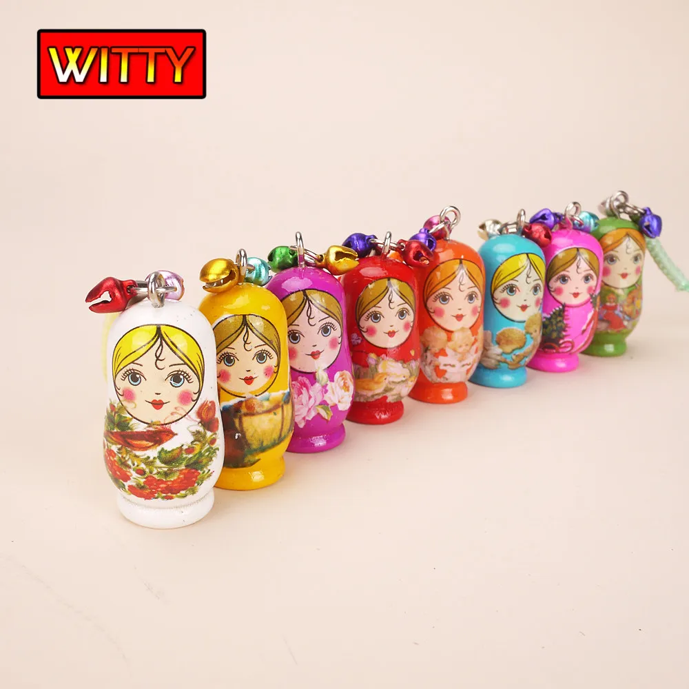 Matryoshka Keychain Doll Keychain Wooden Dolls Toy Girl's Toys in