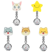 Пластиковые кварцевые часы премиум класса с милым мультяшным орнаментом для медсестры, практичные светящиеся часы с подвеской