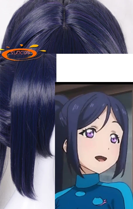 LoveLive! Солнце! Парик для косплея Kanan Matsuura School Idol Project синий прямой длинный конский