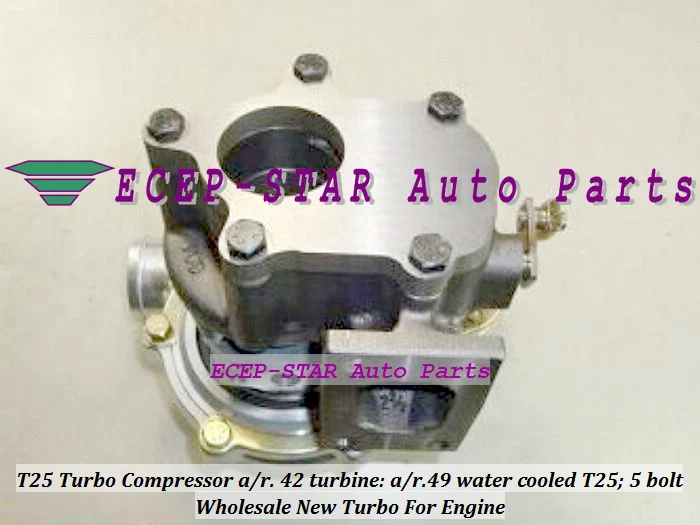 TURBO Inlet flange T25 Outlet flange with 5 bolts water cooled Turbo charger Compressor ar. 42 Turbine ar.49 Turbocharger  (5)