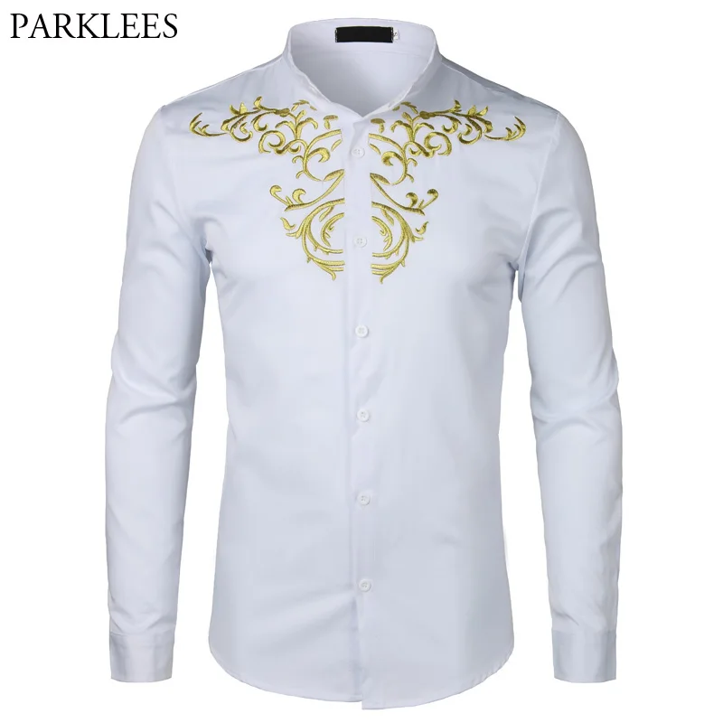 gold and white mens dress shirt