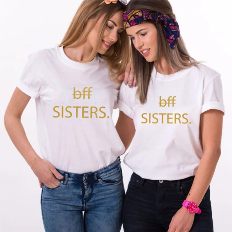 EnjoytheSpirit футболка для пары сестры Bff Забавные футболки с графикой повседневные