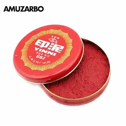 Inkpads Office Stamp Sealing Dedicated Round Iron Box Quick Drying Ink Pad DIY Red Crafts Financial Supplies 1 Pcs