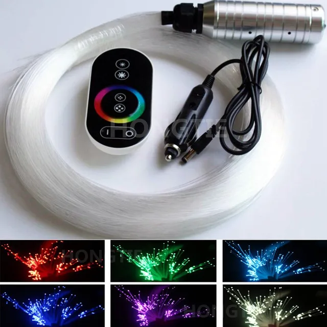 New Car use DC12V LED Fiber Optics Star Ceiling Light Kit 200pcs 0.75mm
