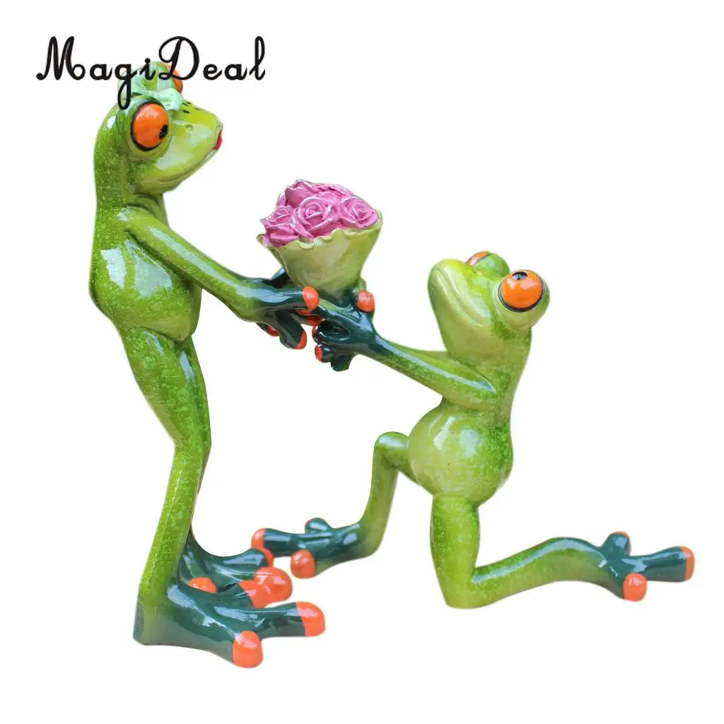 MagiDeal 3D Frog green garden patio lawn ornaments shelf display car decor ornament toy wedding gift