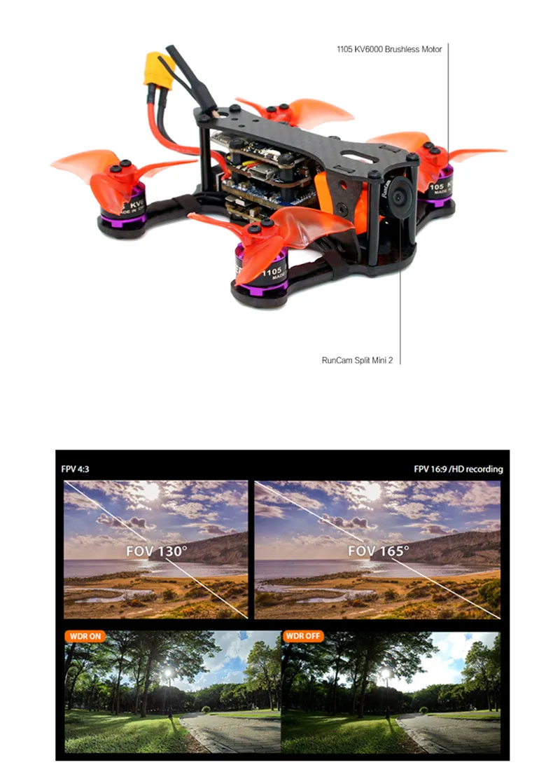 SPCMaker SPC K1 95 мм F4 20A BL_S FPV гоночный Дрон PNP BNF w/RunCam split Mini 2 камера