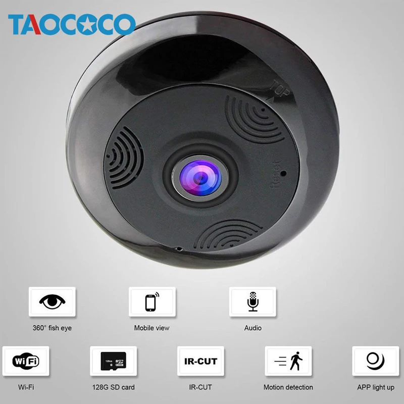 

TAOCOCO HD 1080P Fisheye Camera 360 Degree Panoramic Wireless WiFi Home Security Camera CCTV Night Vision IP Network Camera