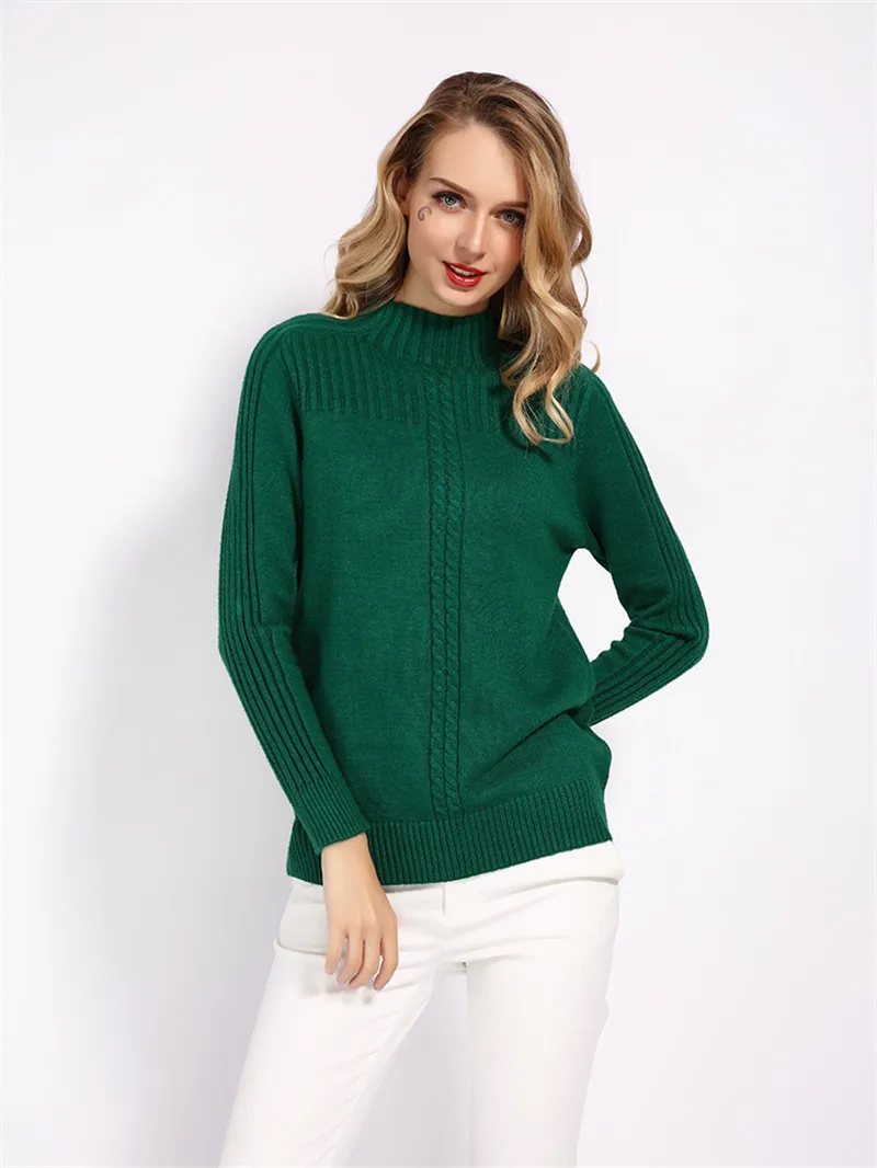 Женский вязаный пуловер GCAROL, эластичный яркий вязаный свитер в корейском стиле с воротником-стойкой на осень и зиму, размеры S-XL