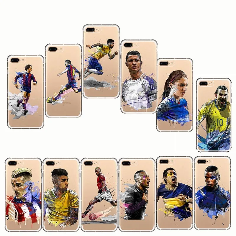 

Neymar Messi Football Soccer Phone Cover Soft Silicon Phone Cases For Apple iphone 6S 7 6 8 plus X 5 5S SE