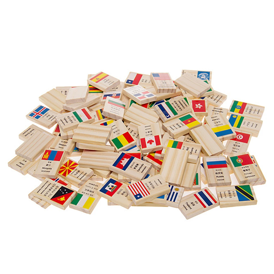 100 шт мировой Национальный флаг шаблон домино настольные игры Обучающие средства развивающие игрушки