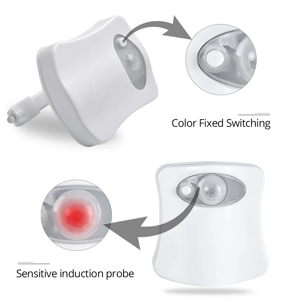 8 цветов светильник для унитаза AAA с питанием от батареи с датчиком движения PIR умный ночной Светильник для WC, сиденье для унитаза светильник для унитаза ing