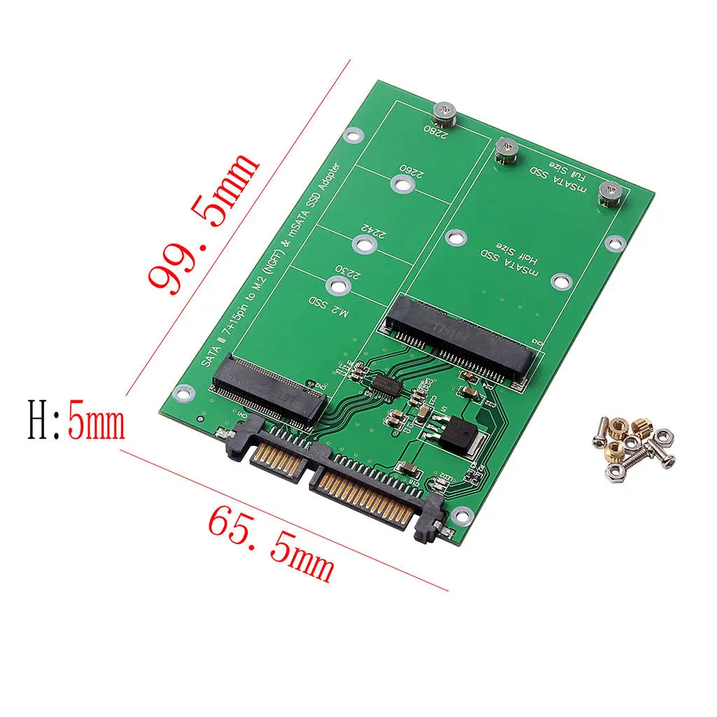 2,5 дюймов M.2 NGFF MSATA 2-в-1 несколько размеров SSD SATA III конвертер карты