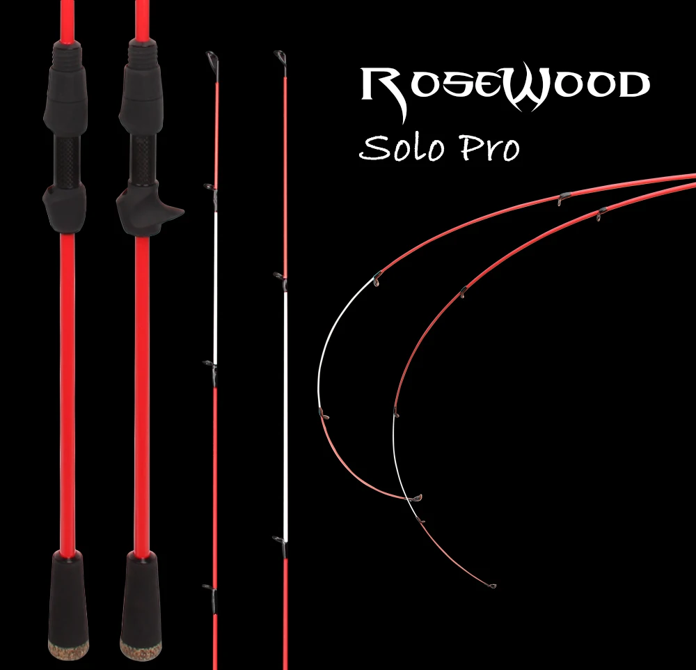 New Solo Pro 198 2 Sections 3-22g Lure Weight Carbon Casting Spinning Lure Fishing Rod Solid Tip, Ultralight Red Rock Rod  (1)