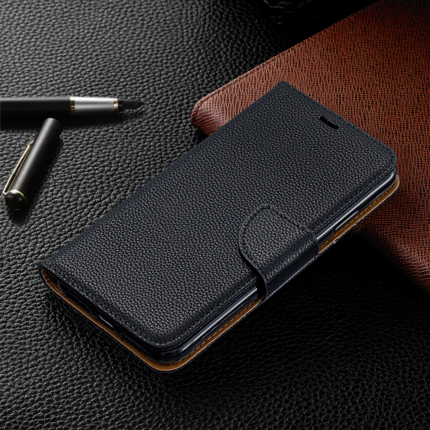 Wallet Phone Case for iPhone Xr X Xs Max 8 7 6 6s Plus PU Leather Folio Flip Cover Stand Magetic Closure with Card Holder