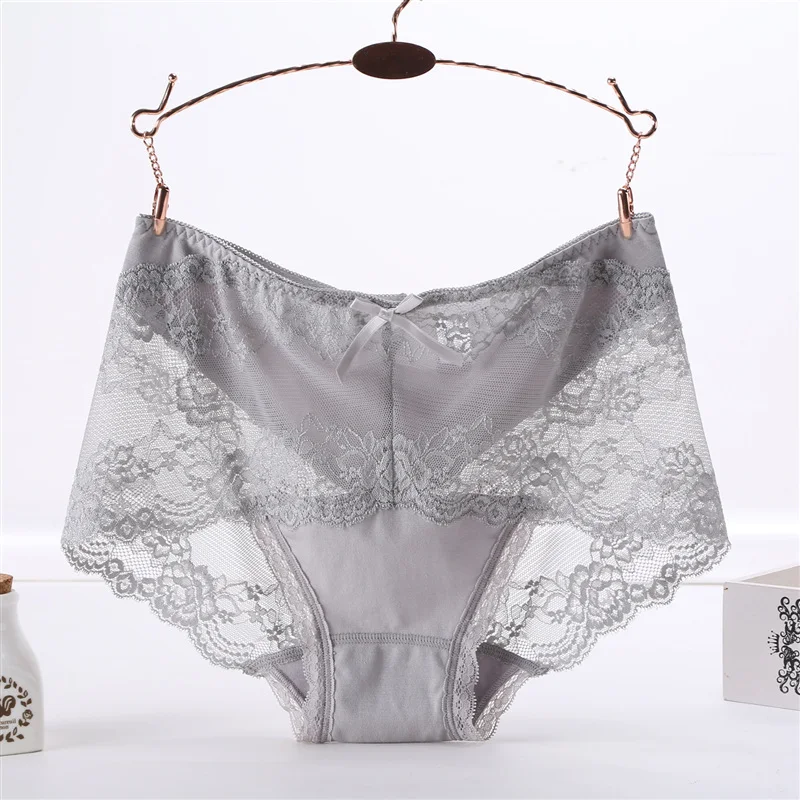 High Waist Large Size Panties Women Underwear Sexy Lace Transparent Big Plus Size Briefs Female Underpants Lingerie Xxxl XxxxL 0 (16)