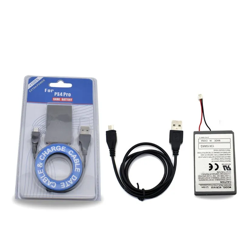 

1x 3.7V 2000mAh PS4 Pro Battery+USB Charger Cable for Sony Wireless Controller Li-Ion Lithium Rechargeable Replacement Batteries