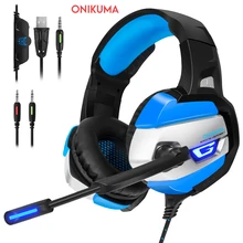 ONIKUMA K5 3,5 mm herní headset Gamer sluchátka Stereo hra sluchátko s mikrofonem LED světlo pro PC notebook PSC nové Xbox One