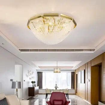 

Light luxury crystal lamp bedroom ceiling lamp Hong Kong style villa corridor lighting home atmosphere postmodern living room
