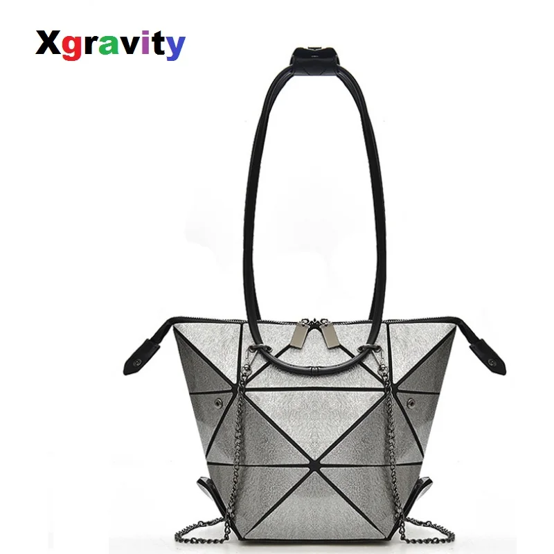 

Xgravity New Rhombic Geometry Envelope Bag Shoulder Fashion Casual Lady Handbag Triangle Design Women Tote Handbag Big Bag H050