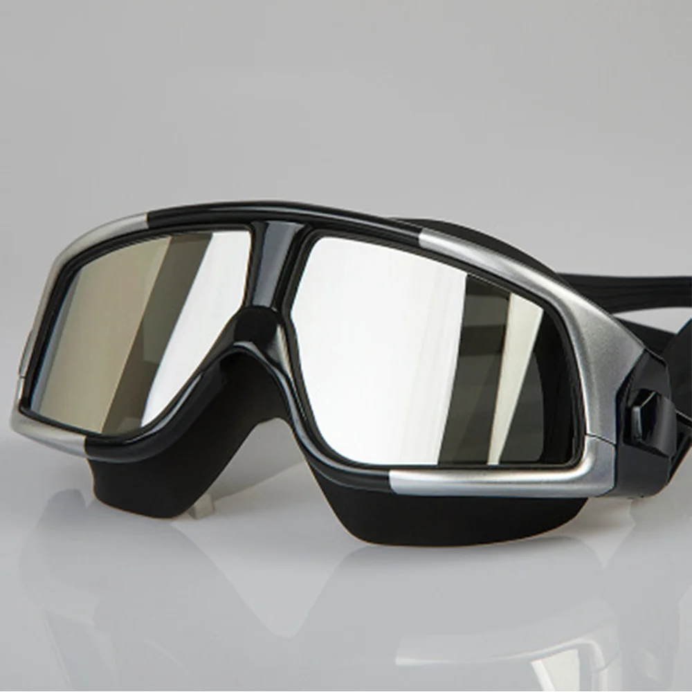 DMAR электропласт плавательные очки противотуманные плавательные очки для дайвинга Профессиональные Водонепроницаемые силиконовые очки - Цвет: Electroplate-Black