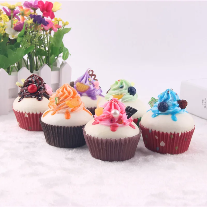 

7CM Fake Food Paper Cup Creamy Cake Kids' Kitchen Toys Similation Bakery Decoration Props Frosting Cute Cake Toy Random Color