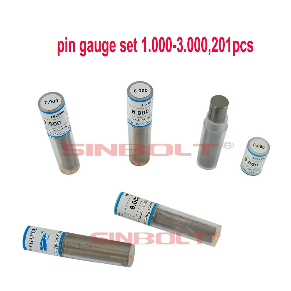 

Plug Pin Gauge Set,1.000mm--3.000mm(Interval: 0.01,201pcs),fast delivery!