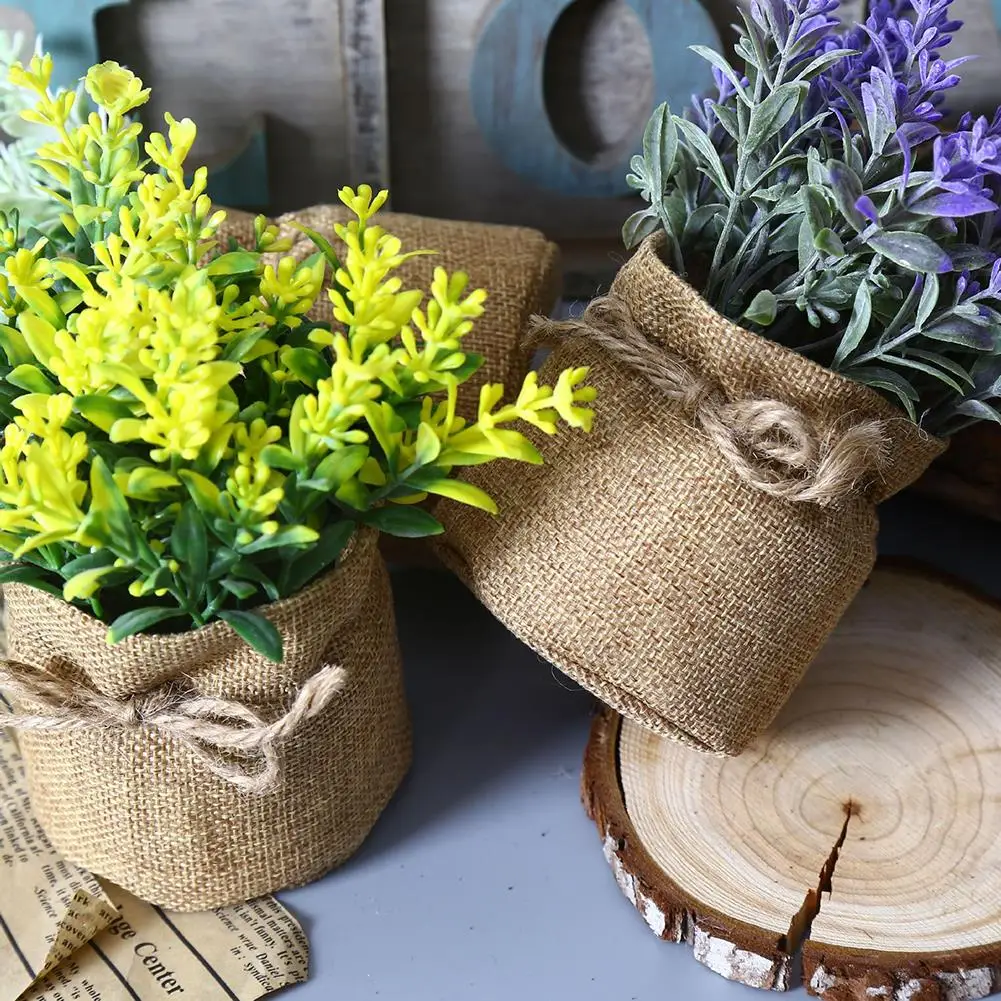 

Artificial Lavender Potted Small Glass Potted Plant Fake Flowers Nordic Style Home Desk Office Decoration Plastic Flowers
