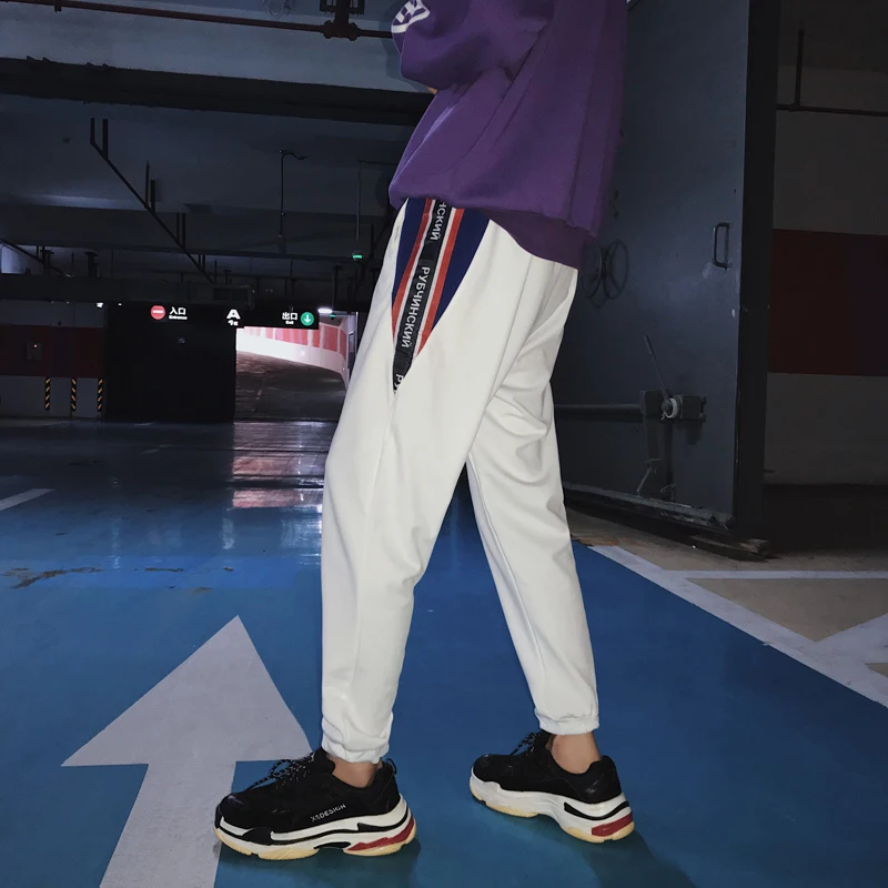 Fashion Casual Men's Trousers Spring And Autumn New M-XL Cotton Hip Hop Loose Feet Pants Blue White Personality Youth Popular Fashion Casual Men's Trousers Spring And Autumn New M-XL Cotton Hip Hop Loose Feet Pants Blue White Personality Youth Popular