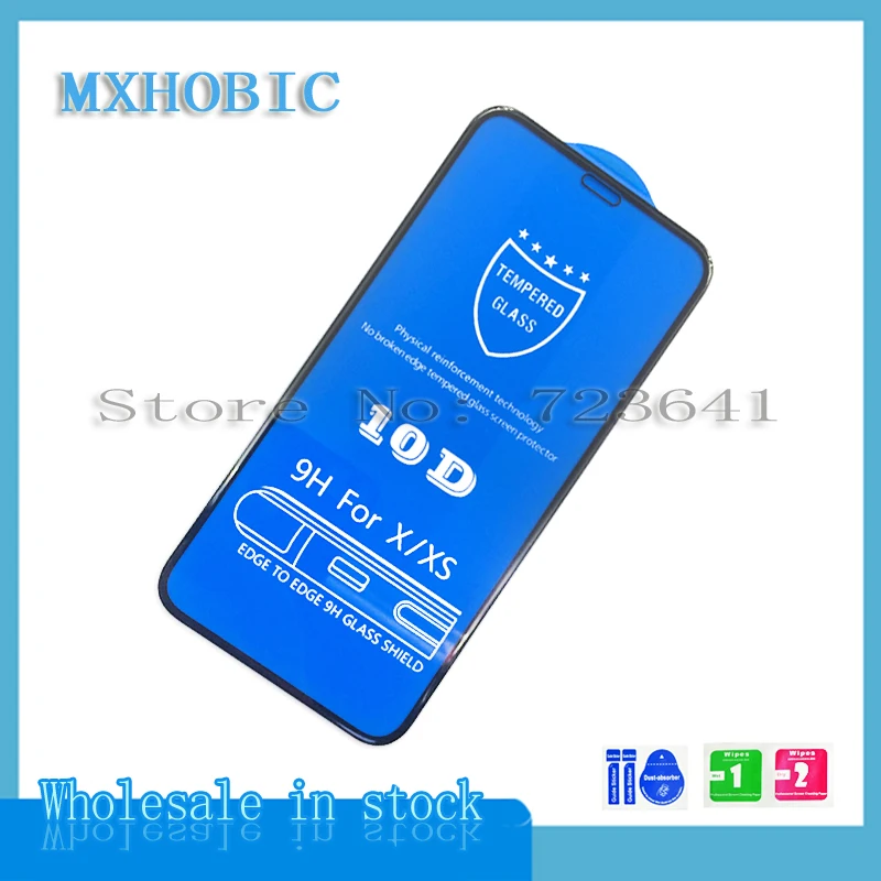 10 шт. 10D полное покрытие защита из закаленного стекла для iPhone X XS 11 Pro Max XR 8 7 6 6S Plus Защитная пленка для экрана