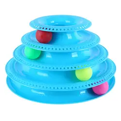 Игрушки для кошек обучающий шар для развлечений пластик четыре уровня башня треки диск кошка игрушка для животных интеллект аттракционы