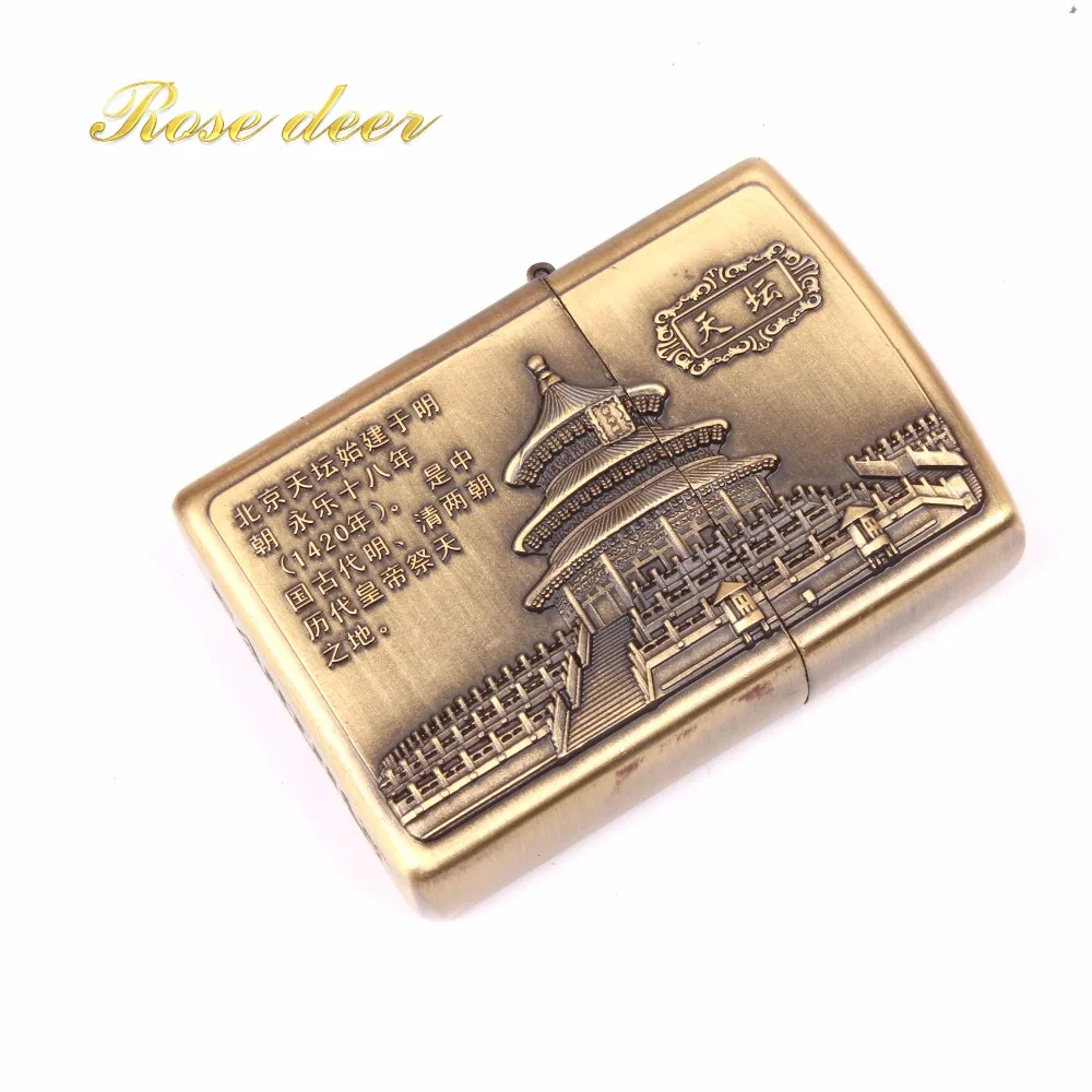 

Fashion Retro Metal pagoda Oil Fire Lighter Unique Gasoline Cigarette Lighter Handicrafts Decoration Best gift