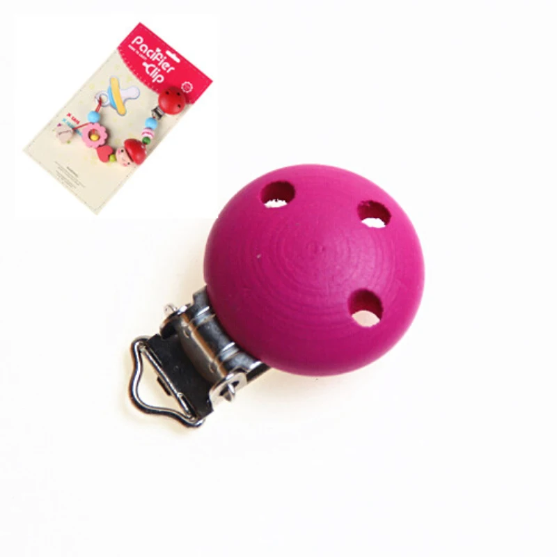 

5pcs/lot Child Nipple Funny Pacifier Holder Mauve Wooden Baby Clips Porta Chupete Madera Cierres Cute Pacifier Clasps