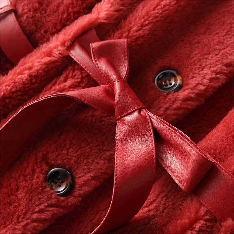 Натуральное меховое пальто, стрижка овец, меховая осенне-зимняя женская куртка, шерстяное пальто, женские корейские розовые куртки Manteau KQN18225 Y2026
