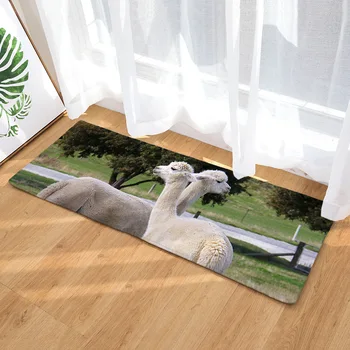 

New Arrival 3D Printed Animal Alpaca Pattern Doormat Anti-slip Water Absorption Floor Mat Long Size Bedroom Carpet Door Mat