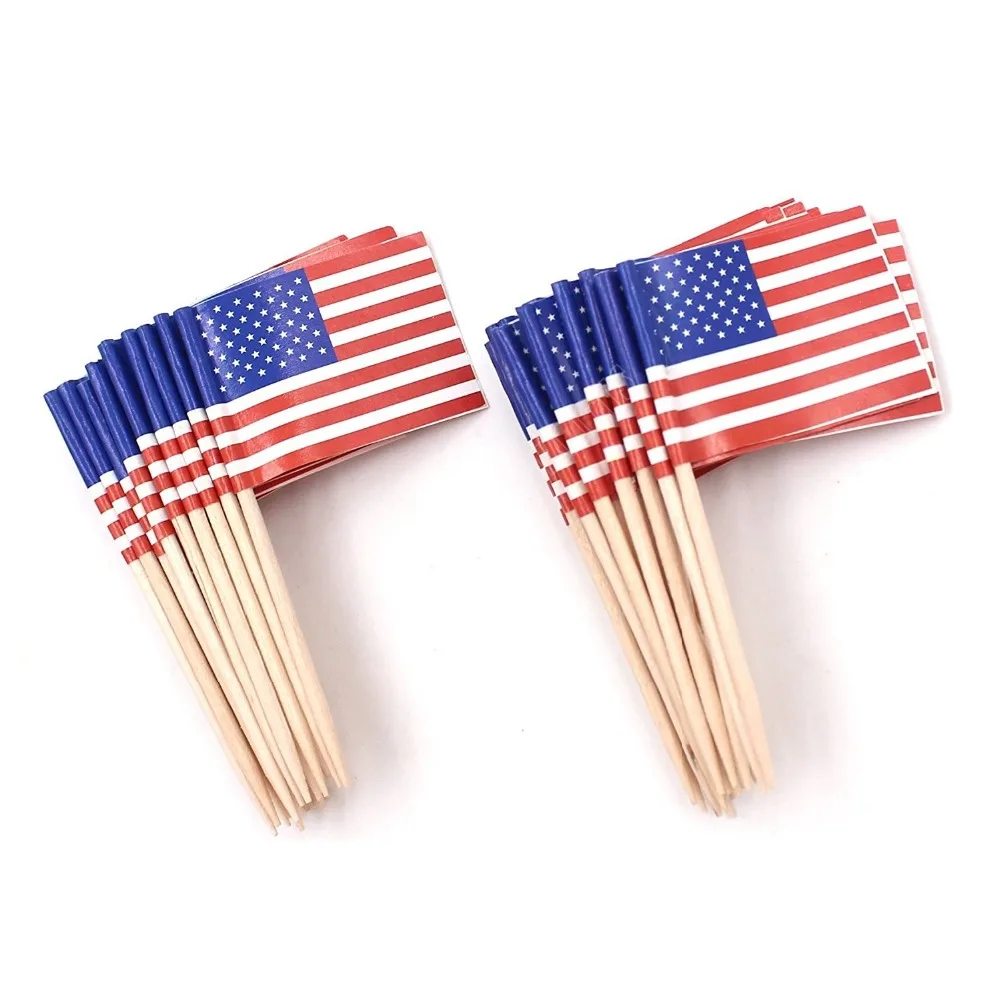 America Toothpick Flags 300Pack Paper Food Picks Cake Toothpicks