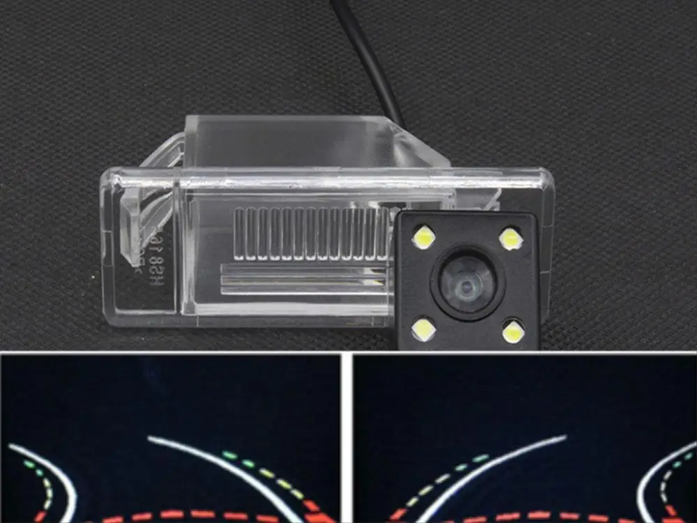 4IED динамическая траектория треков заднего вида резервная обратная парковочная камера для Nissan Qashqai X Trail X-Trail 2008 2010 2011 2012 - Название цвета: Dynamic trajectory