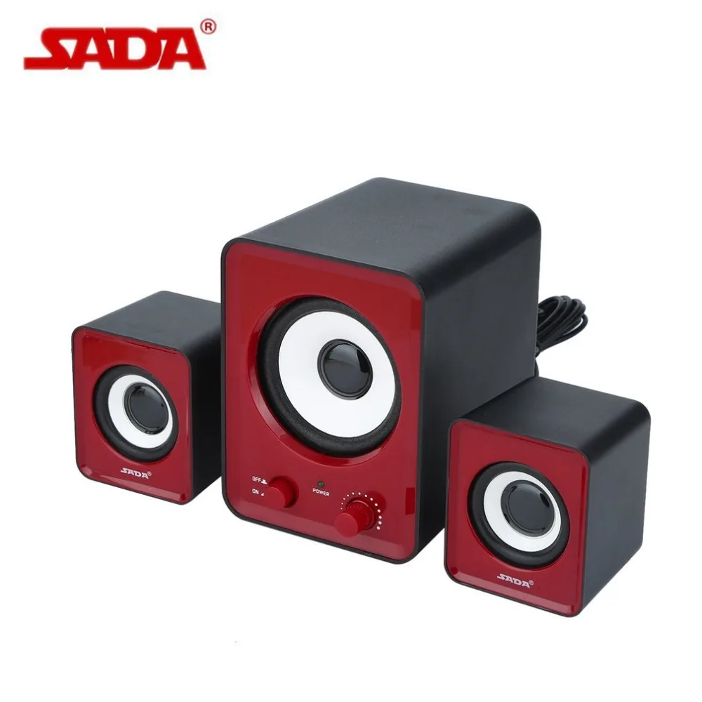 SADA D-200A Mini Portable Bass Diaphragm Stereo Desktop PC Laptop Mobile Phone Speaker 3.5mm Audio Jack for Gift
