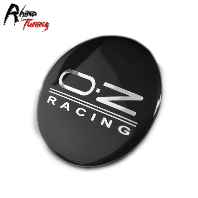 Rhino Tuning 4PC 65mm OZ RACING Aluminum Black Car Wheel Center Hub Caps Sticker 883