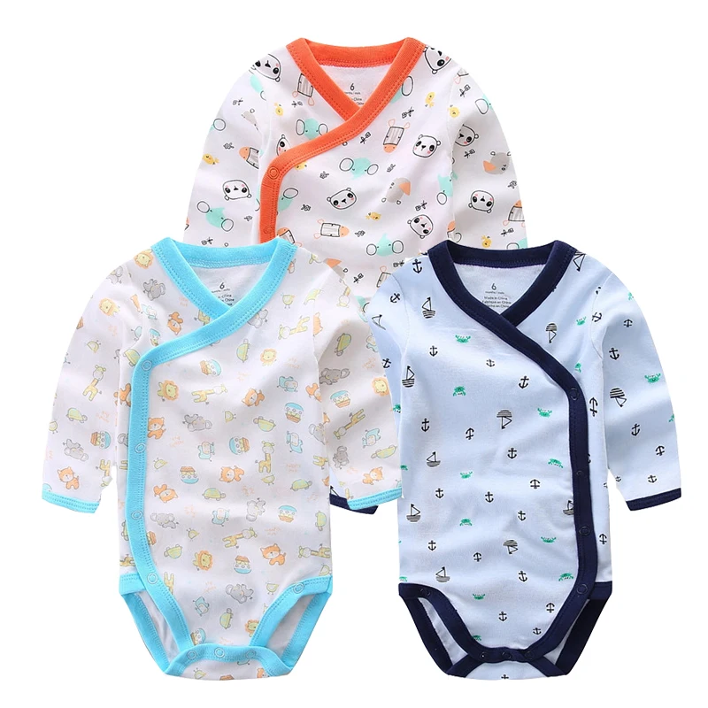3 PCS Smiling Babe Brand Baby Romper Long Sleeves Cotton Newborn Baby Girl Boy Clothes Cartoon